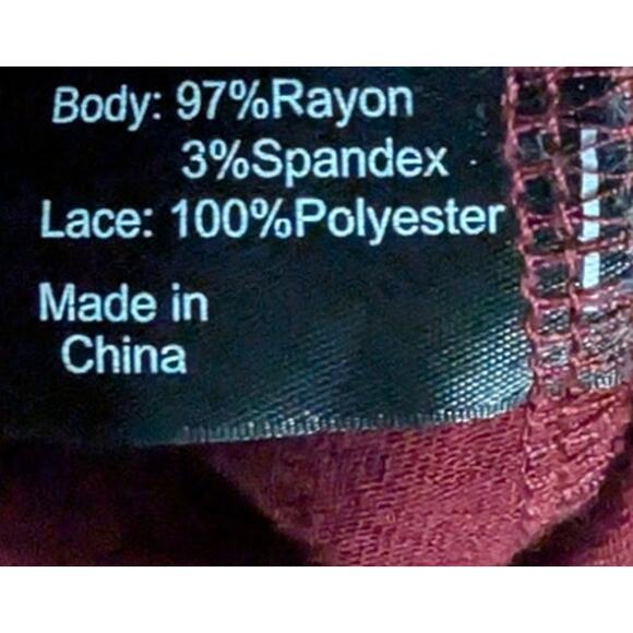 Lane Bryant Shirt Womens Plus Size 38/40 7X Maroon Scoop Neck Lace Crocheted Top - Picture 4 of 6